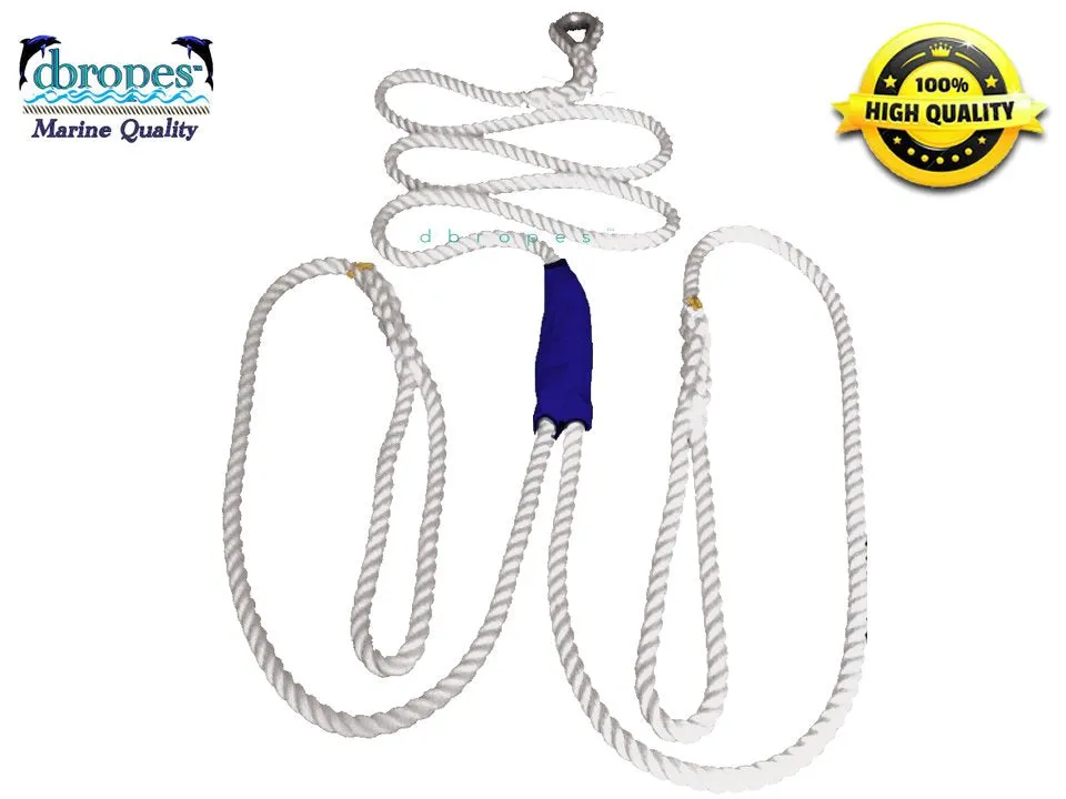 1/2" X 10' Three Strand Double Mooring Pendant 100% Nylon Rope with Stainless Steel Thimble (Tensile Strength 6400 Lbs.) Made in USA.