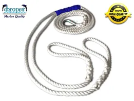 1/2" X 10' Three Strand Double Mooring Pendant 100% Nylon Rope with Stainless Steel Thimble (Tensile Strength 6400 Lbs.) Made in USA.