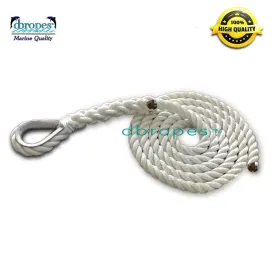 3/8" X 15' Three Strand Mooring Pendant 100% Nylon Rope with SS Thimble and straight whip (Tensile Strength 3700 Lbs.) Made in USA.