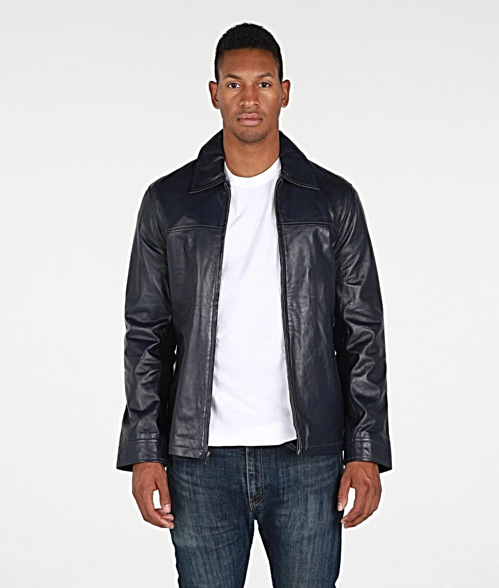 Abbyse Mens Leather Jacket Lambskin - New!