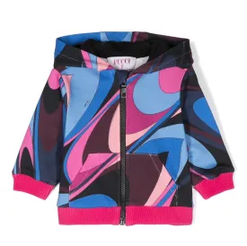 Abstract Zip Up Hoodie