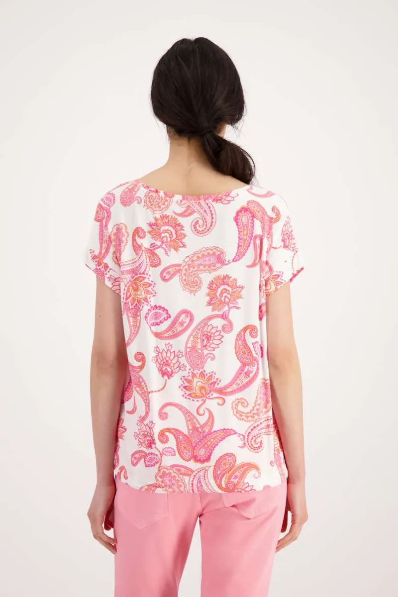 All Over Paisley T-Shirt in Hibiscus Pattern 408041MNR by Monari  - OUTLET SALE