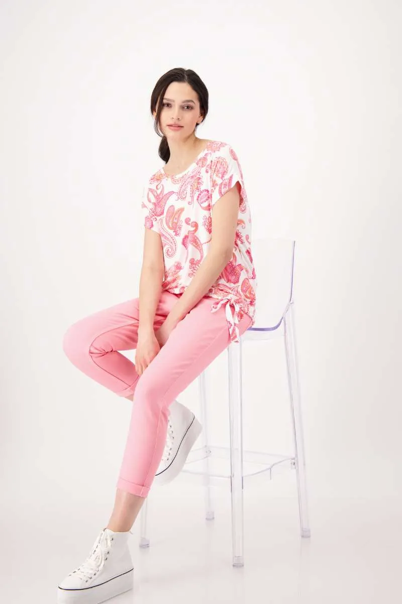 All Over Paisley T-Shirt in Hibiscus Pattern 408041MNR by Monari  - OUTLET SALE