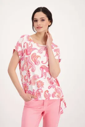 All Over Paisley T-Shirt in Hibiscus Pattern 408041MNR by Monari  - OUTLET SALE