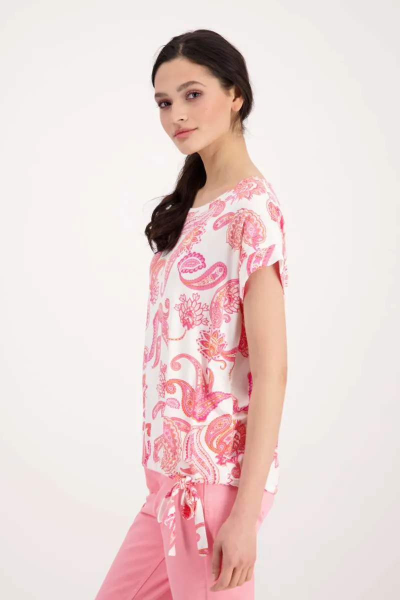 All Over Paisley T-Shirt in Hibiscus Pattern 408041MNR by Monari  - OUTLET SALE