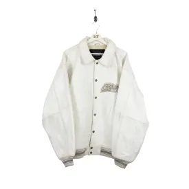 Avirex White Leather Bomber Jacket