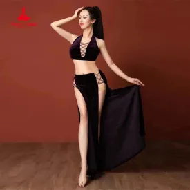 Belly Dance Practice Clothing Suit Women's Customization High-end Elegant Velvet Set Oriental Professional Performance Costumes