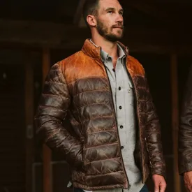 Bridger Leather Down Jacket | Tan & Brown