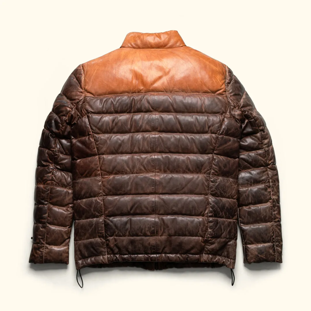 Bridger Leather Down Jacket | Tan & Brown