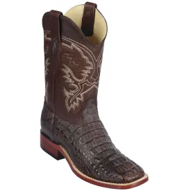 Brown Caiman Hornback Boots