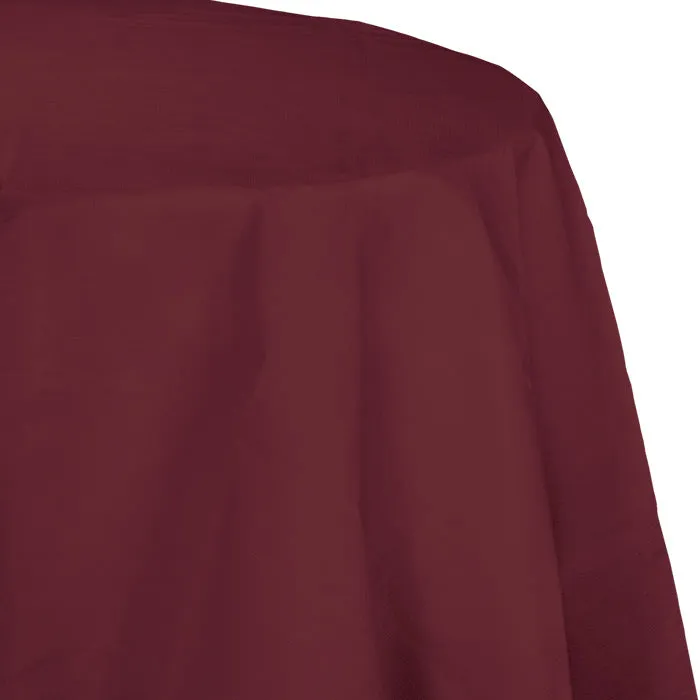 Bulk Burgundy Round Paper Table Covers 82 inch 82 inch (12 per Case)