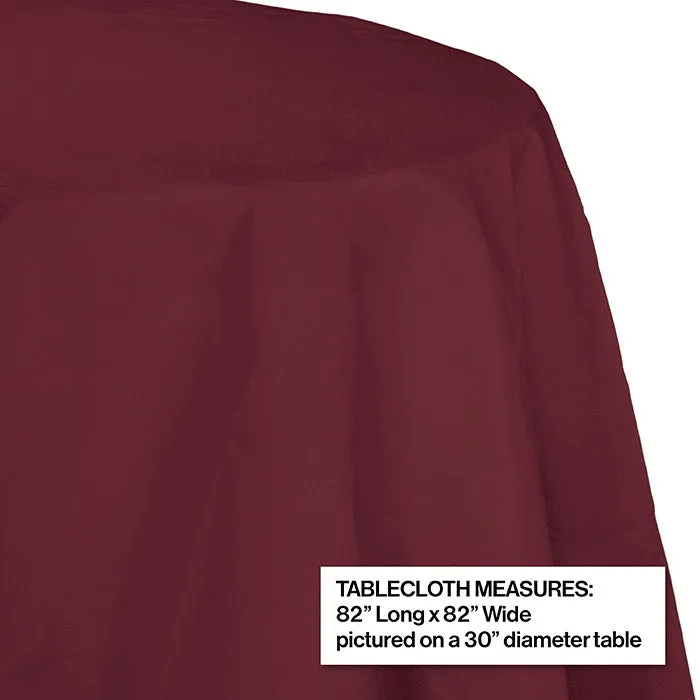 Bulk Burgundy Round Paper Table Covers 82 inch 82 inch (12 per Case)