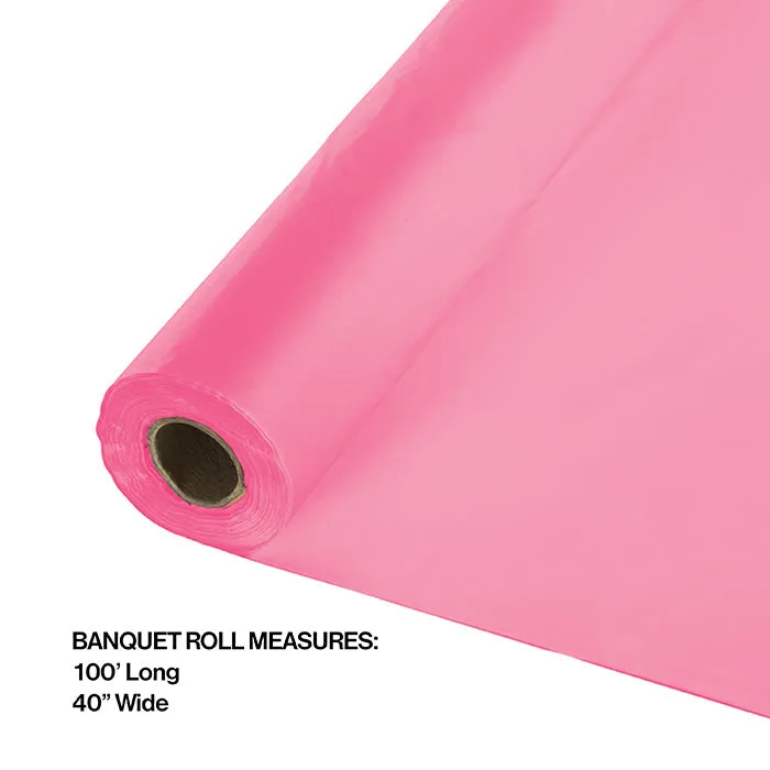 Bulk Candy Pink Plastic Banquet Table Roll 100 ft x 40 inch