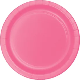 Bulk Candy Pink Sturdy Style 8.75 inch Paper Dinner Plates (240 per Case)