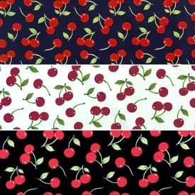 Cherries Rose & Hubble Cotton Poplin Fabric