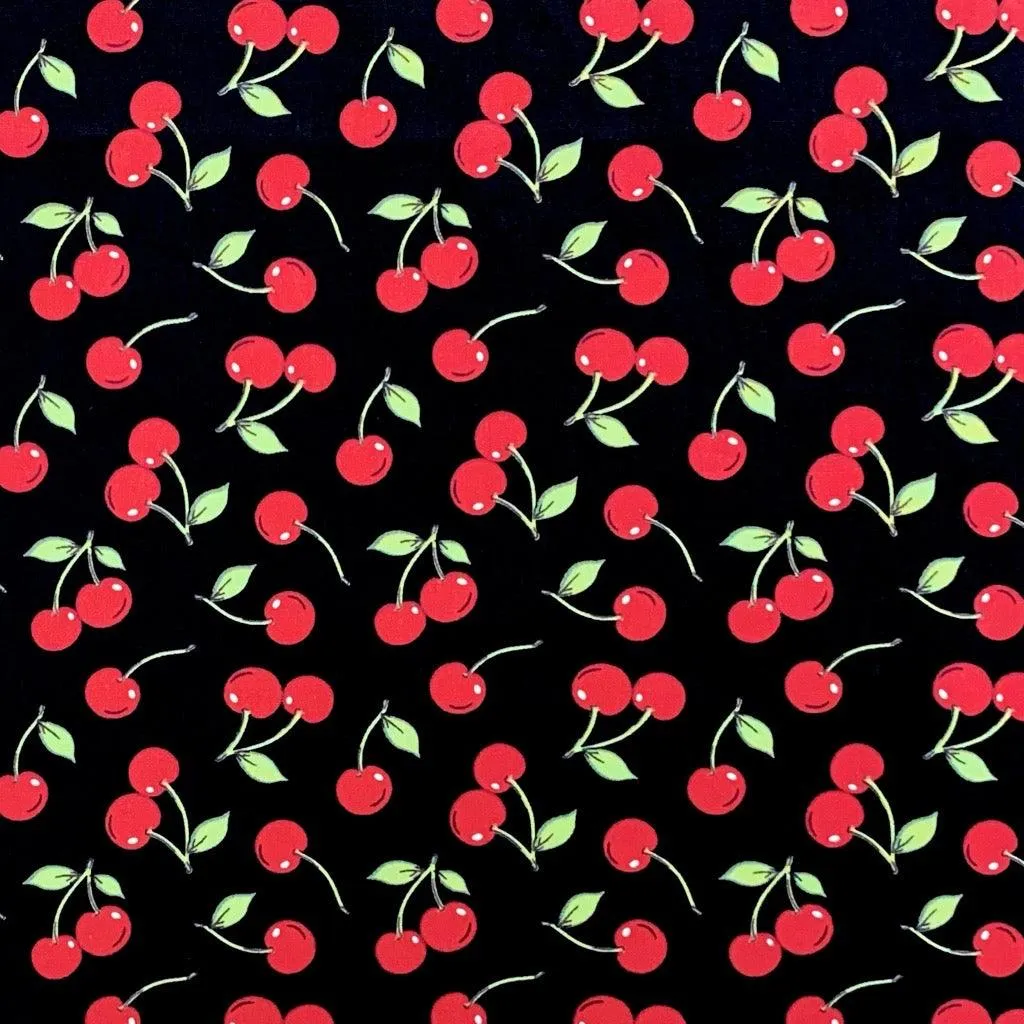 Cherries Rose & Hubble Cotton Poplin Fabric