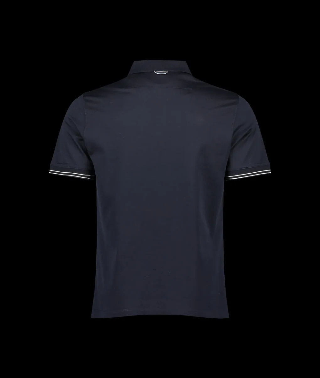 Clare Tipped Polo - Navy