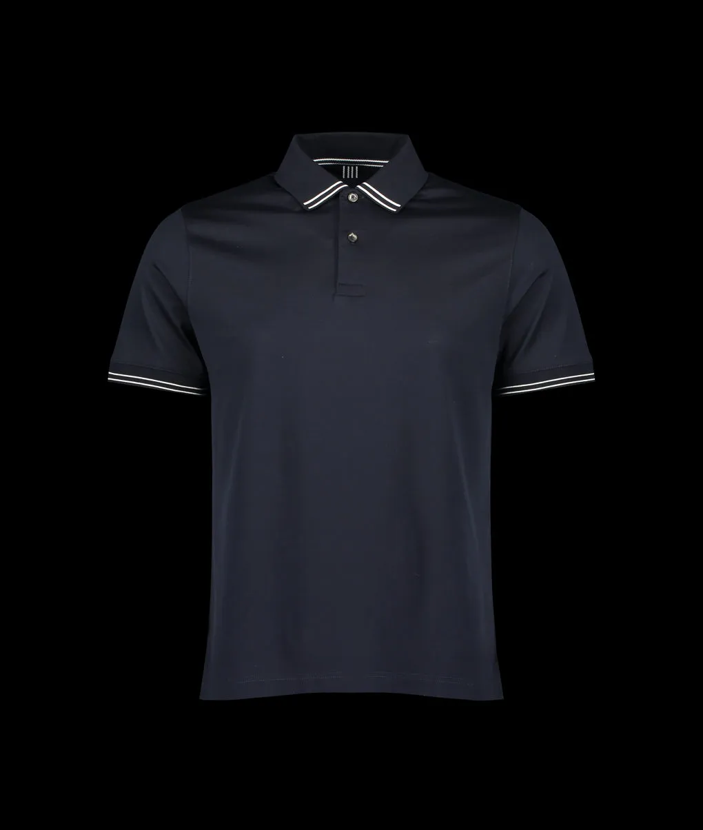 Clare Tipped Polo - Navy