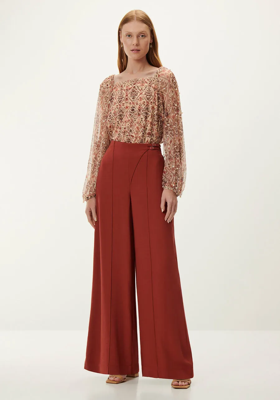 Crepe Trousers With Waistband Detail