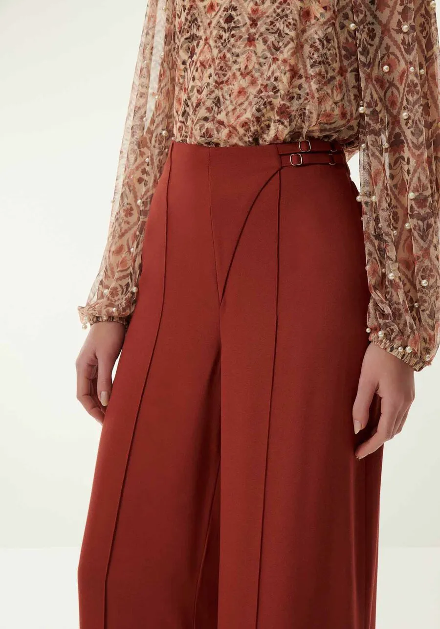 Crepe Trousers With Waistband Detail