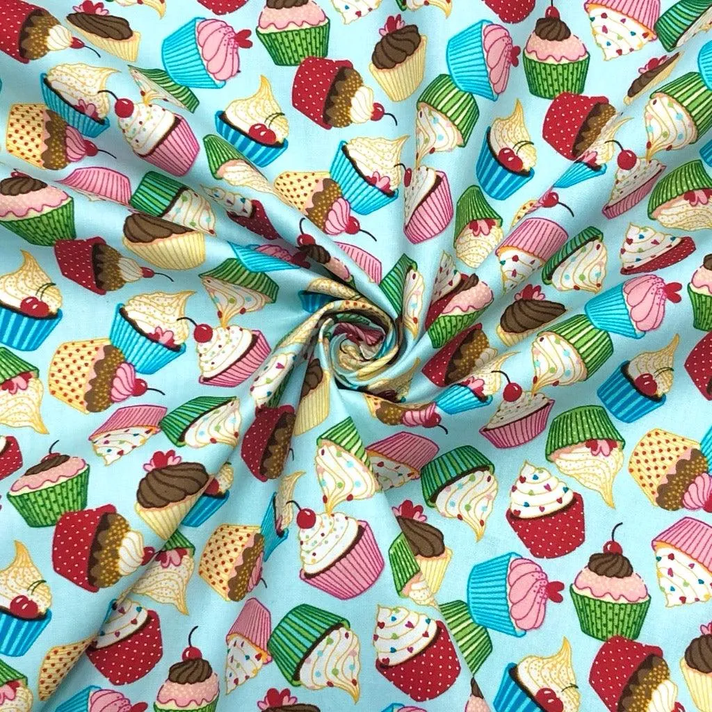 Cupcakes Rose & Hubble Cotton Poplin Fabric