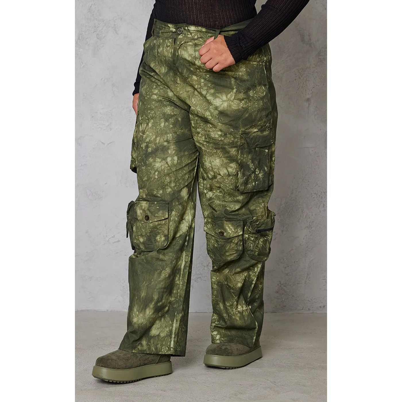 Dark Khaki Camo Cargo Trousers