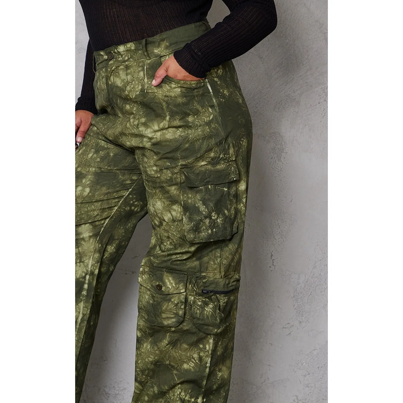 Dark Khaki Camo Cargo Trousers