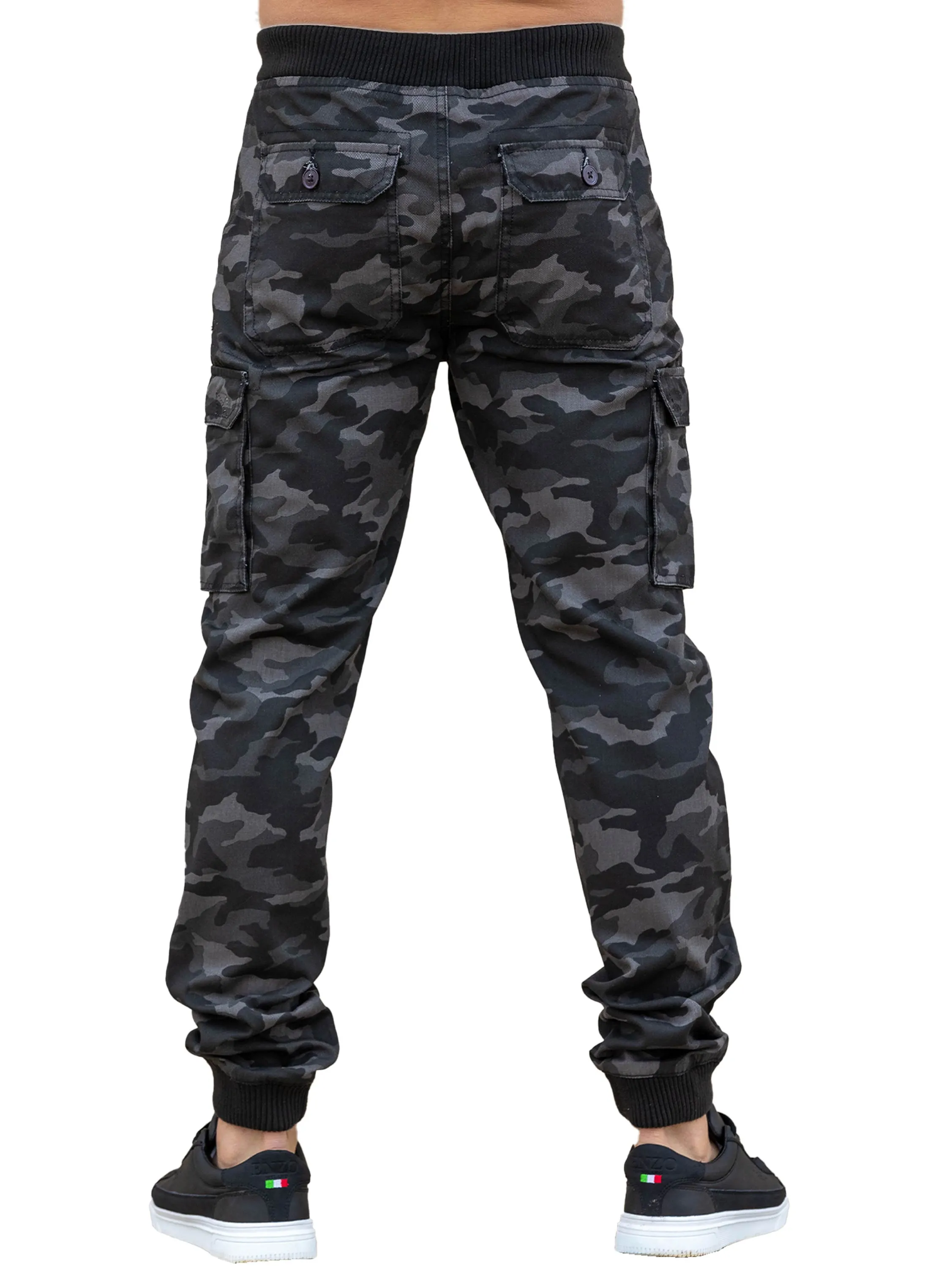 Enzo | Mens Cargo Cuffed Trousers