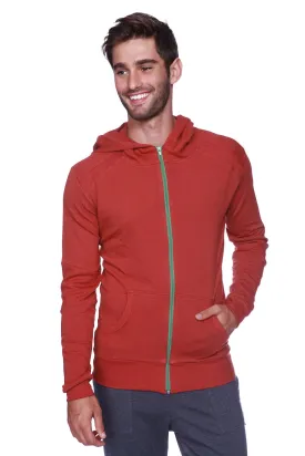 Form-fit Crossover Yoga Track Performance Hoodie (Solid Cinnabar)