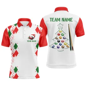 Funny Christmas Billiard Custom Name Polo Shirts Best Christmas