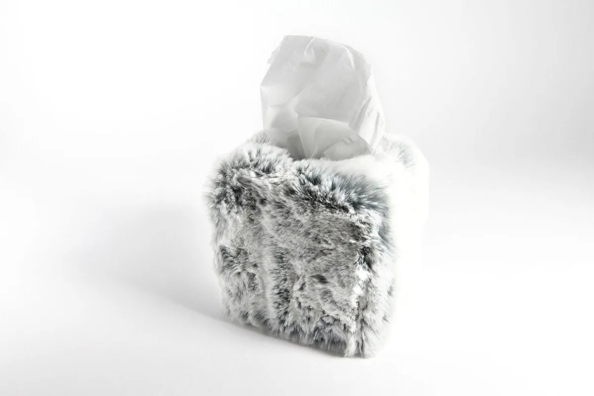 Glacier Faux Fur Tissue Box Cover by Evelyne Prélonge