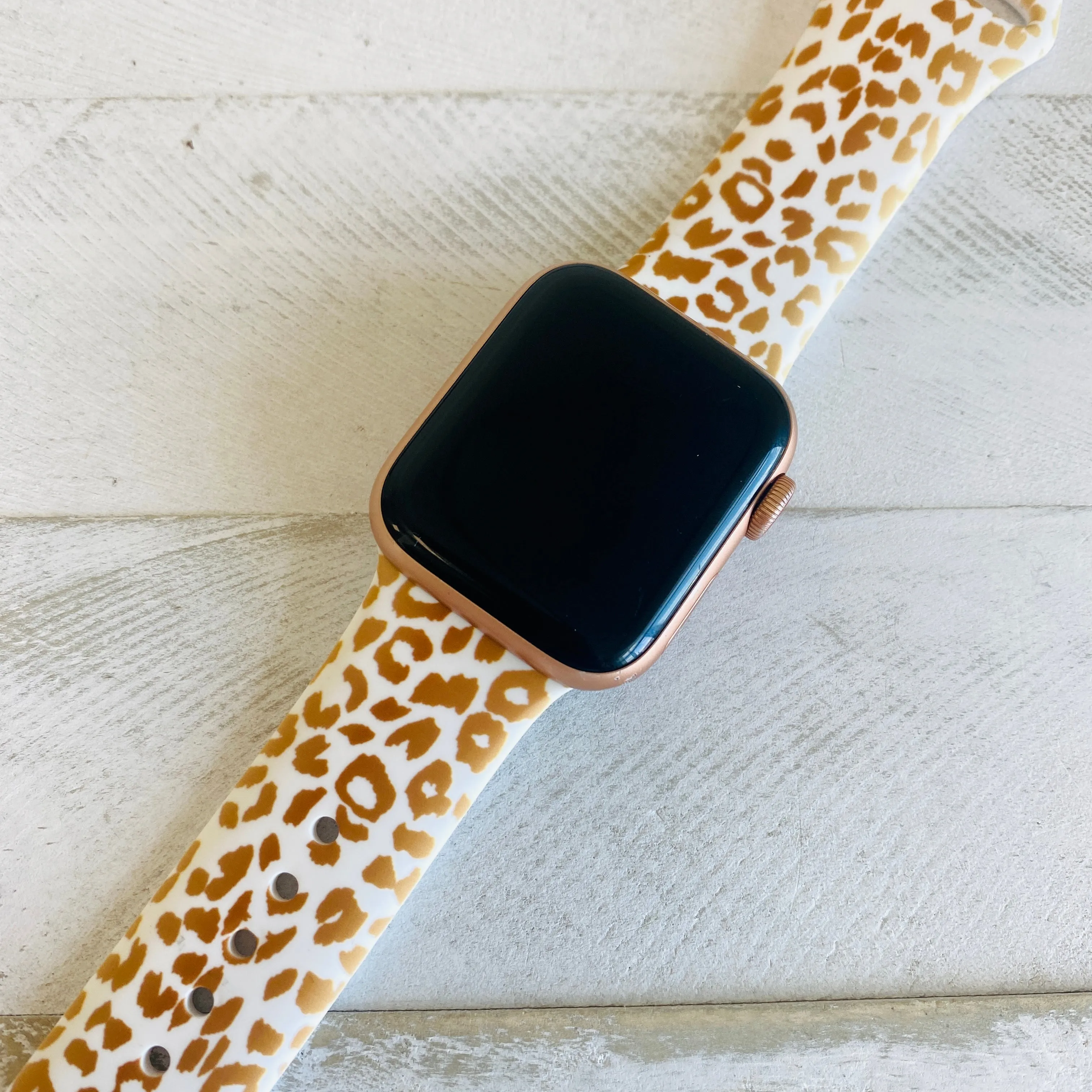 Golden Leopard Print Silicone Band For Samsung Watch