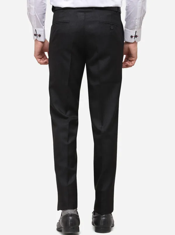 Grey Slim Fit Solid Formal Trouser | Greenfibre