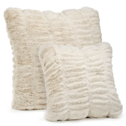 Ivory Mink Faux Fur Pillows by Fabulous Furs