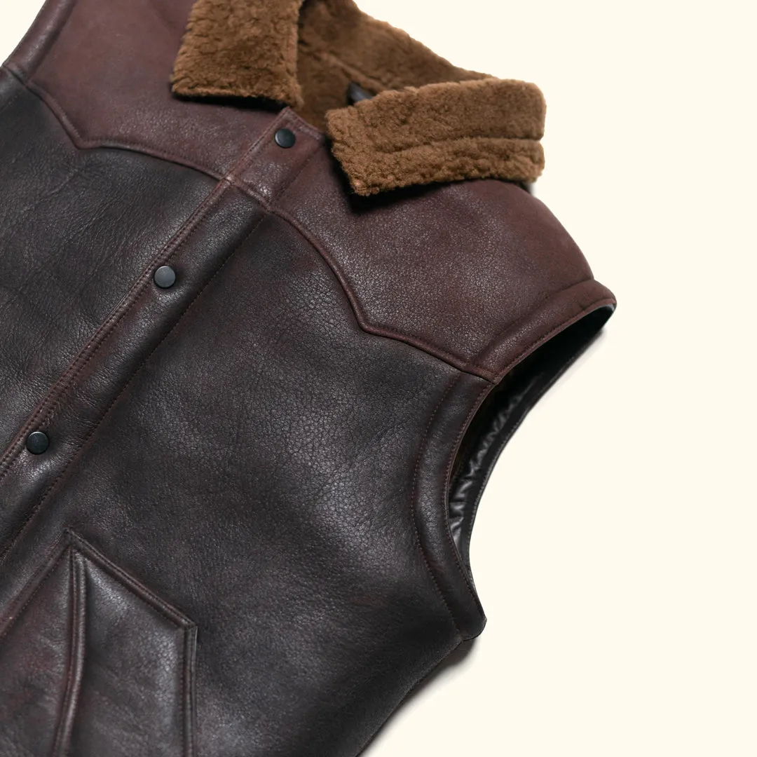 Jackson Leather Shearling Vest | Brown