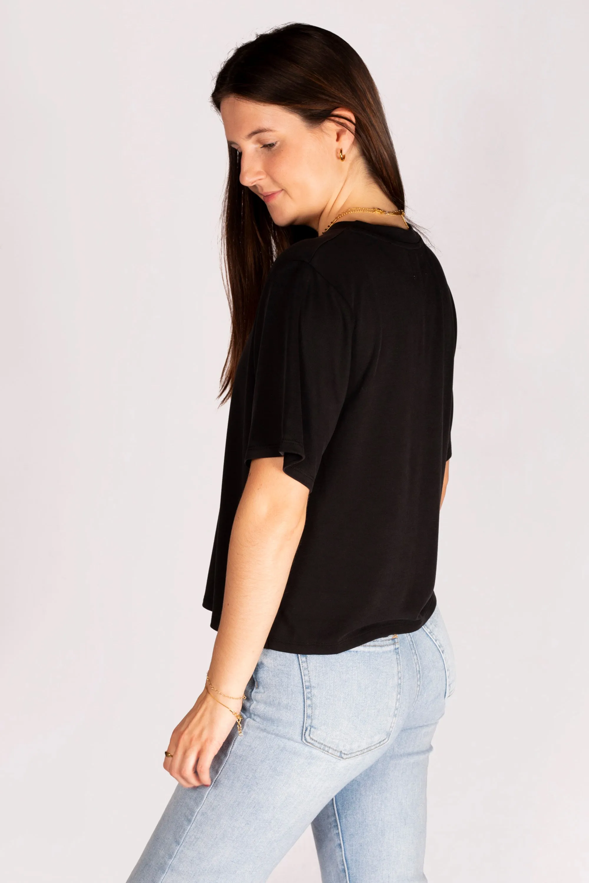 Kendra Black Basic Tee