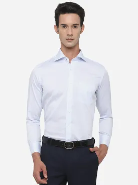 Light Blue Checked Slim Fit Formal Shirt | Metal