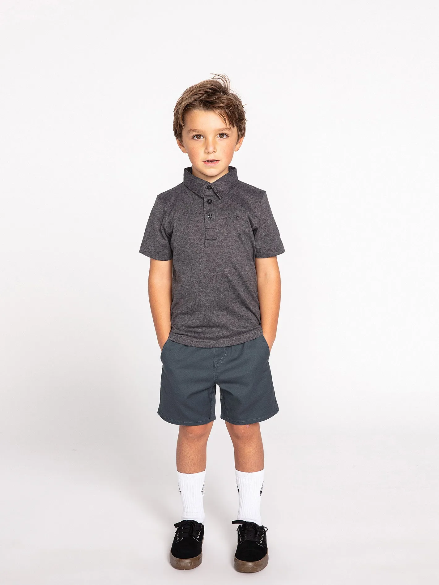 Little Boys Wowzer Polo Short Sleeve Shirt - Stealth