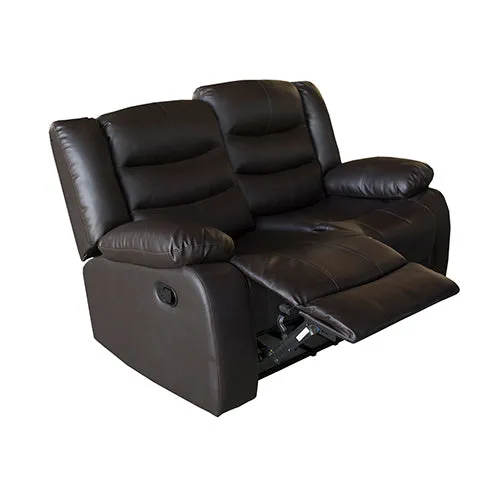 Luxurious Recliner Sofa Set Black Faux Leather, High Density Foam