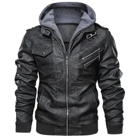 Men's Faux Leather Casual Motorcycle Jacket Coat