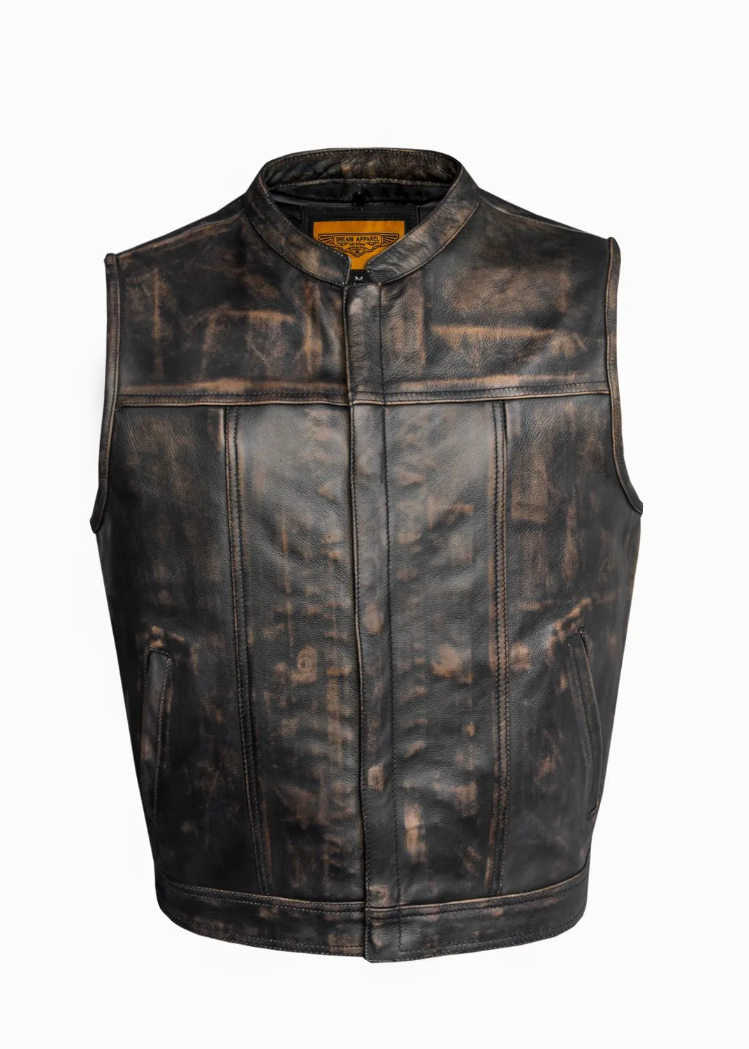 Mens Naked Brown Leather Vest