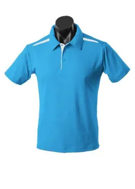 Mens Paterson Polo Pacific Blue/White