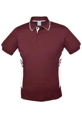 Mens Tasman Polo Maroon/White