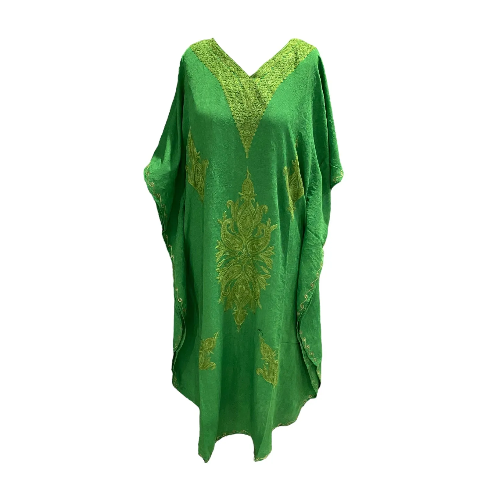 Mia Long Embroidered Cotton Kaftan