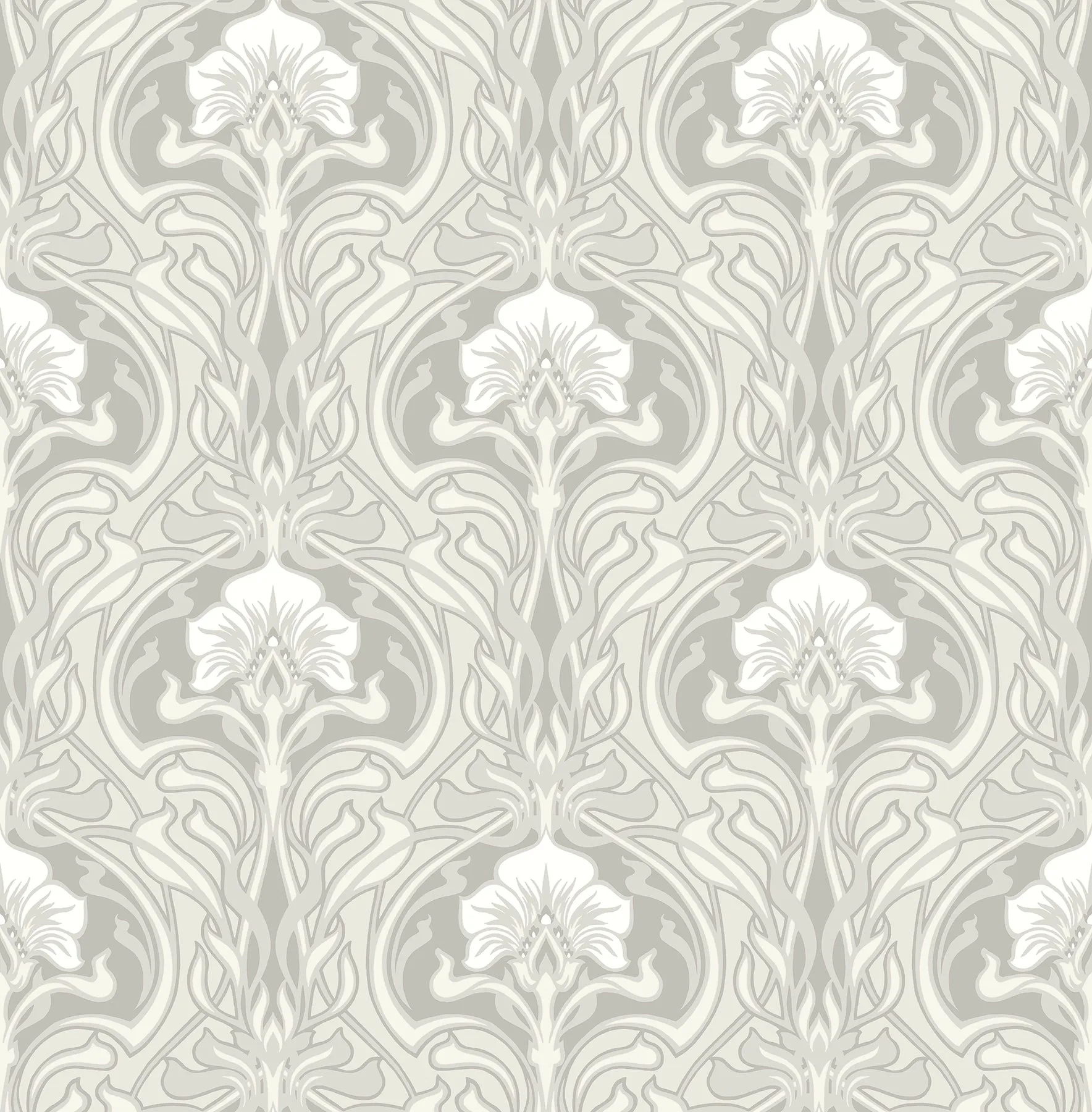 Mucha Botanical Ogee Wallpaper