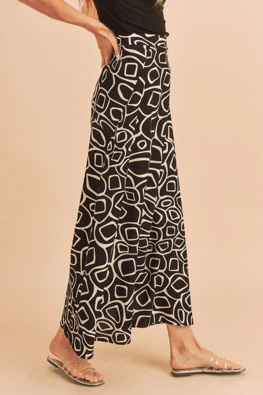 Olive Abstract Print Skirt *Online Only*