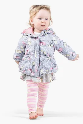 Paper Wings Butterfly Sparkle Puffer Girls Jacket