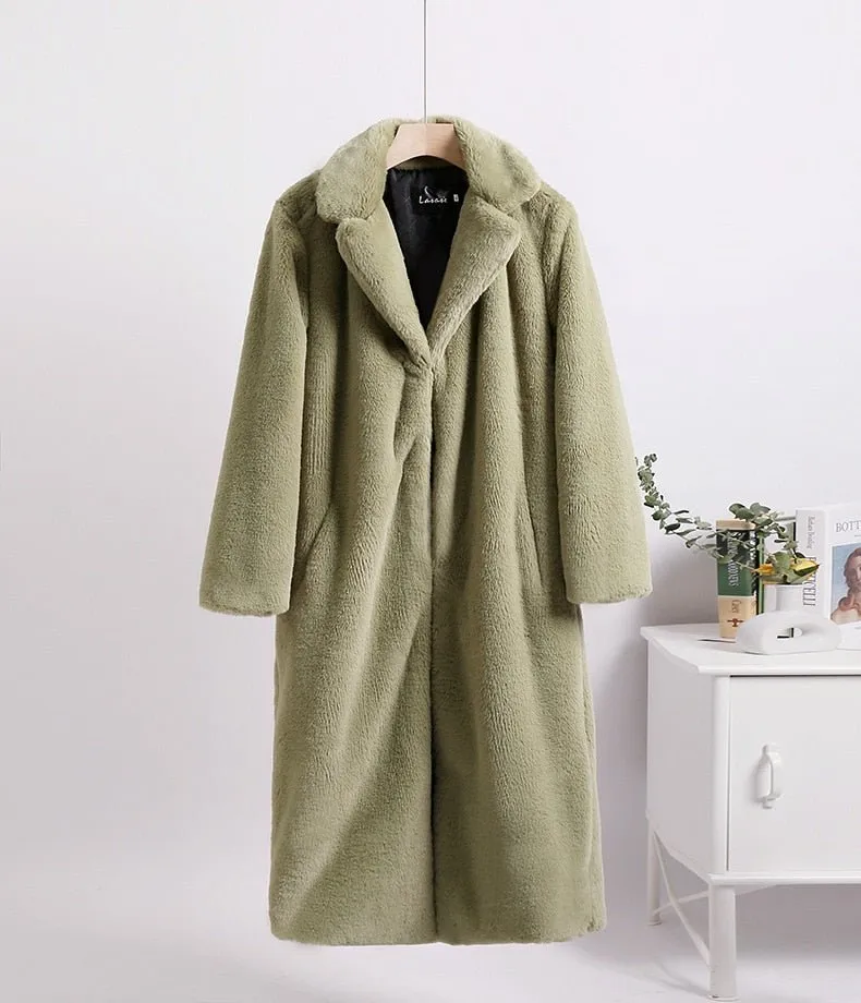 Pre Order:  Faux Fur Loose Women's Coat