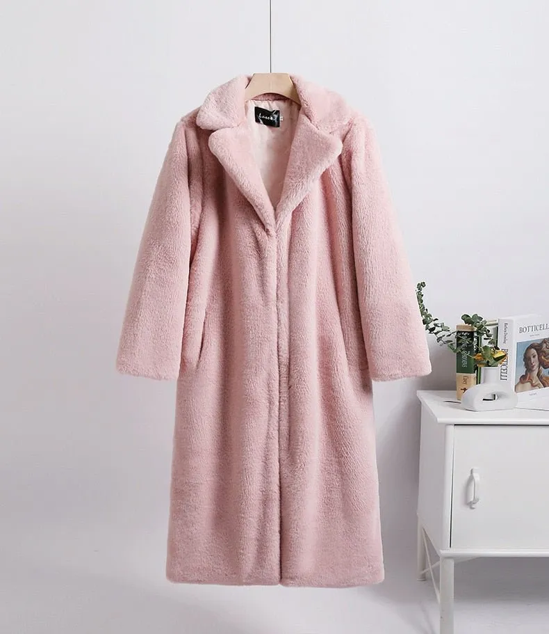 Pre Order:  Faux Fur Loose Women's Coat