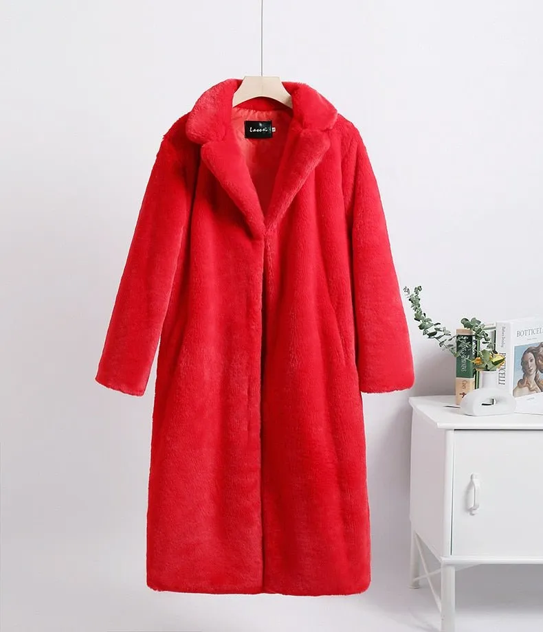 Pre Order:  Faux Fur Loose Women's Coat